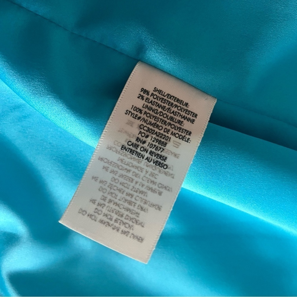 Alice + Olivia Shan Solid Oversized Satin Blazer - Ocean Blue - Size 4 - Picture 9 of 15